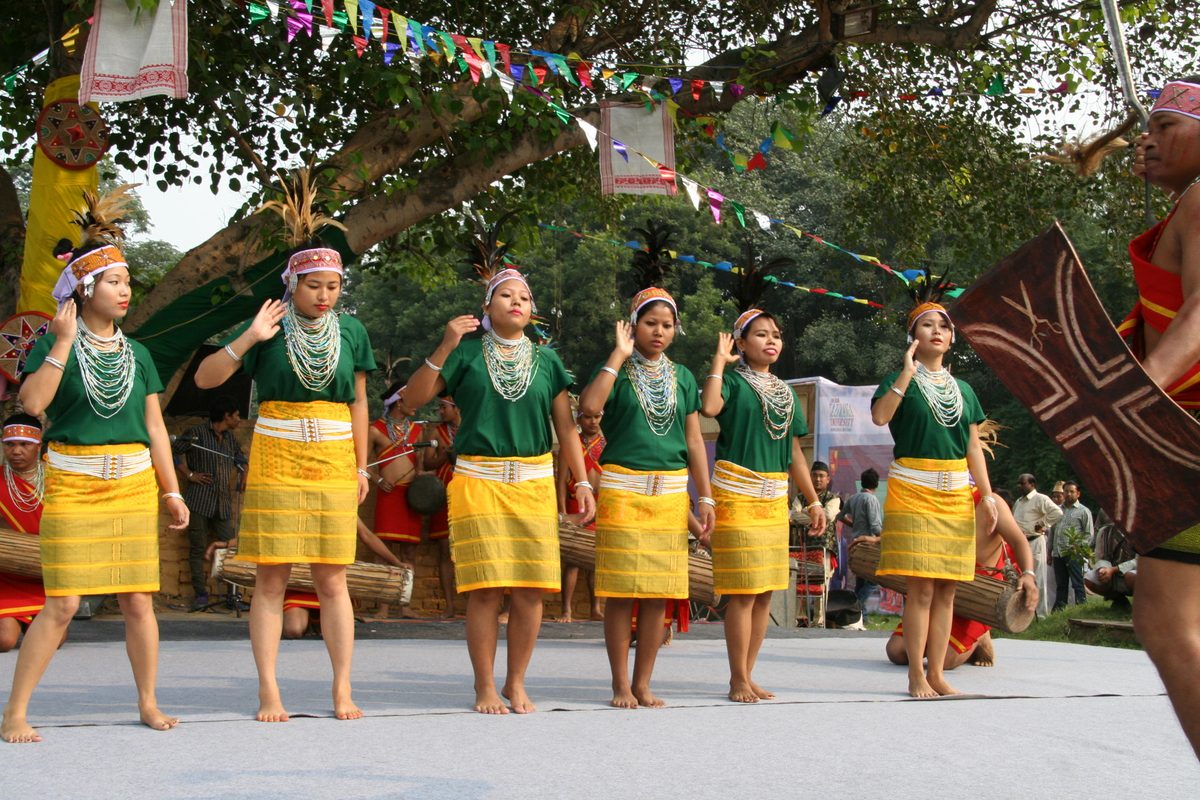 A Garo traditional religions head performs 'Do'bik Nia' at the new Wangala  festival site at Chibragre ahead of the main event on November 13 and 14.  (1) | The Shillong Times